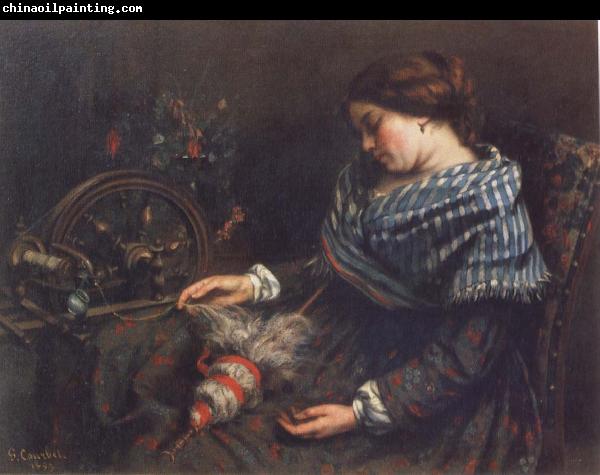 Gustave Courbet The Sleeping Spinner