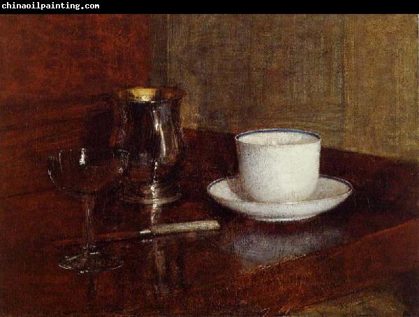 Henri Fantin-Latour Glass, Silver Goblet and Cup of Champagne