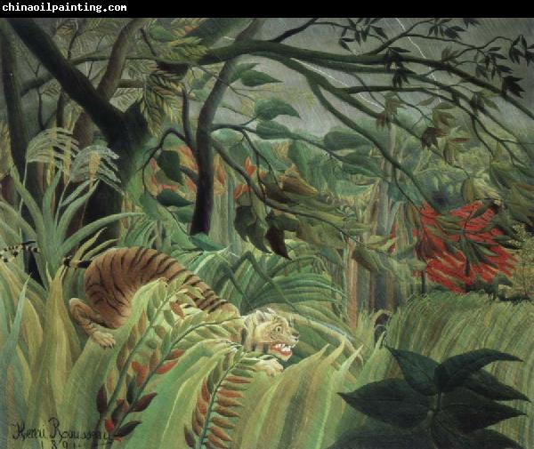 Henri Rousseau tiger in a tropical storm