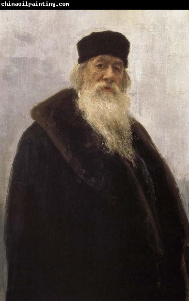 Ilia Efimovich Repin Leather wearing the Stasov