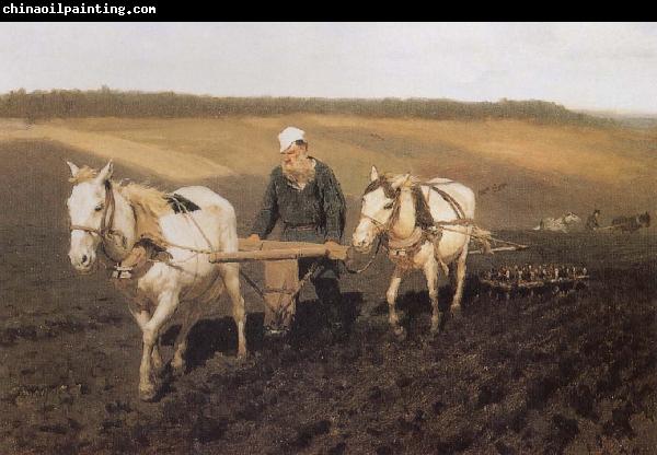 Ilia Efimovich Repin Tolstoy fields