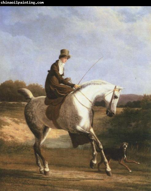 Jacques-Laurent Agasse miss cazenove on a grey hunter