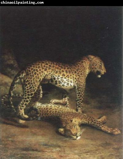 Jacques-Laurent Agasse two leopards playing