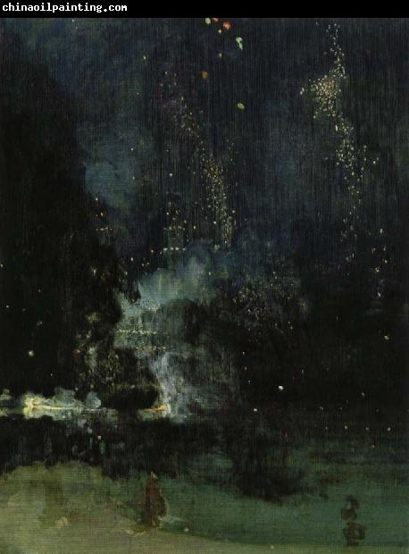 James Abbott Mcneill Whistler nocturne i svart och guld den fallande raketen