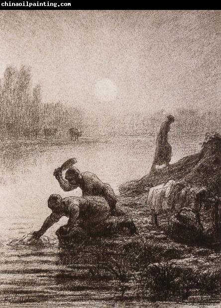 Jean Francois Millet Peasant washing the clothes