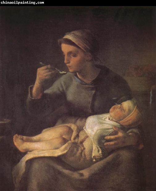 Jean Francois Millet Woman feeding the children