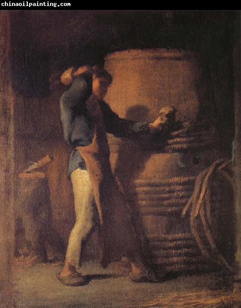 Jean Francois Millet The peasant in front of barrel