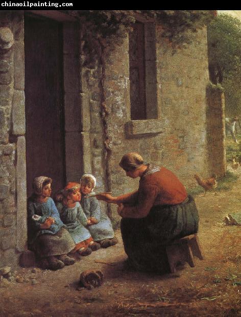 Jean Francois Millet Woman feeding the children