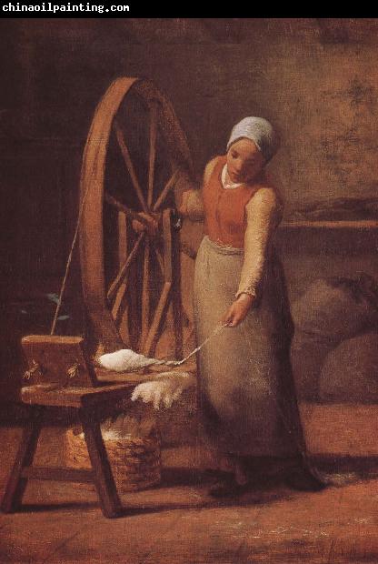 Jean Francois Millet The woman weaving the sweater