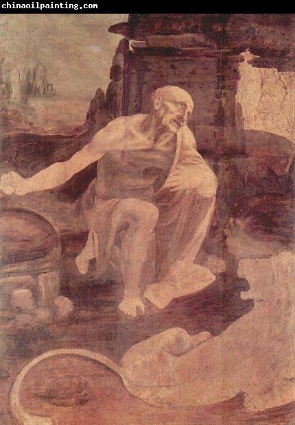 LEONARDO da Vinci Unfinished painting of St. Jerome in the Wilderness