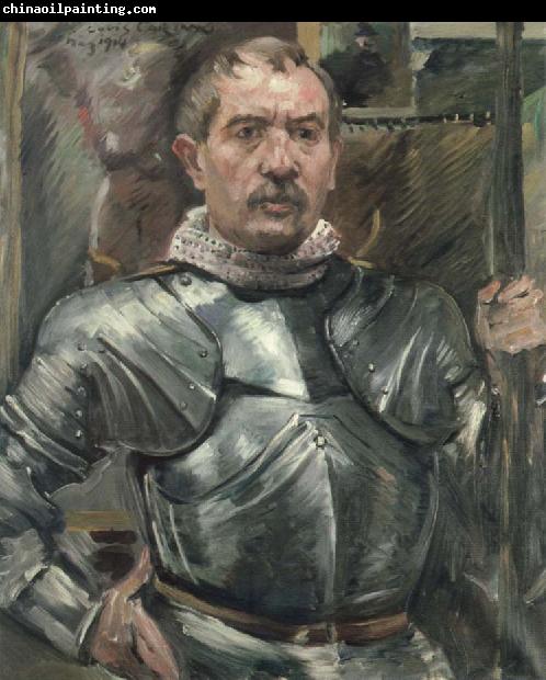 Lovis Corinth self portrait in armor