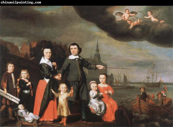 Nicolaes maes captain job jansz cuyter and his family