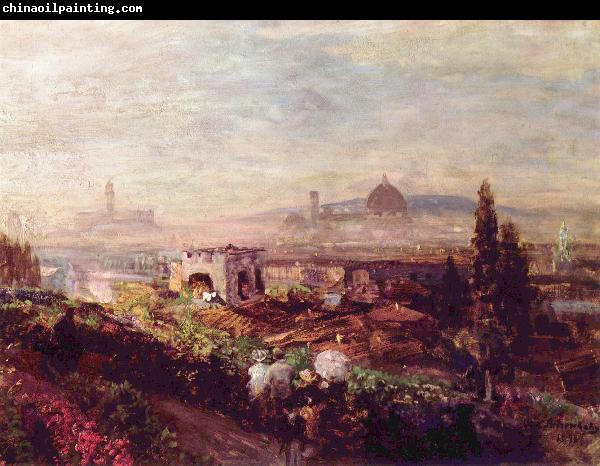 Oswald achenbach View over Florence