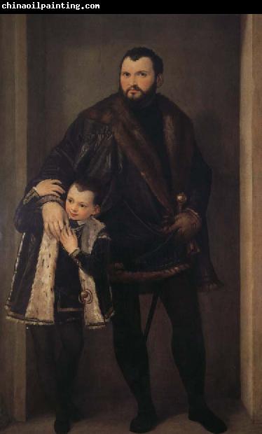 Paolo  Veronese Reaches the Pohl to hold with his son Yadeliyanuo portrait