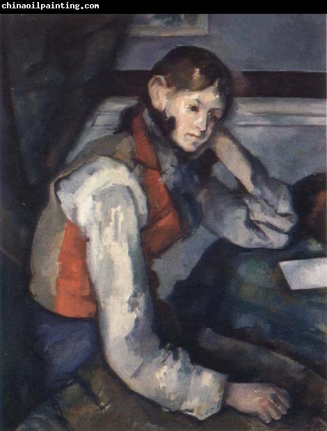 Paul Cezanne the boy in the red waistcoat