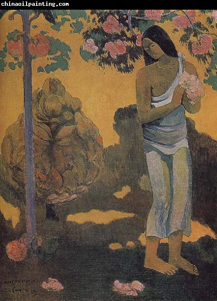 Paul Gauguin Woman holding flowers