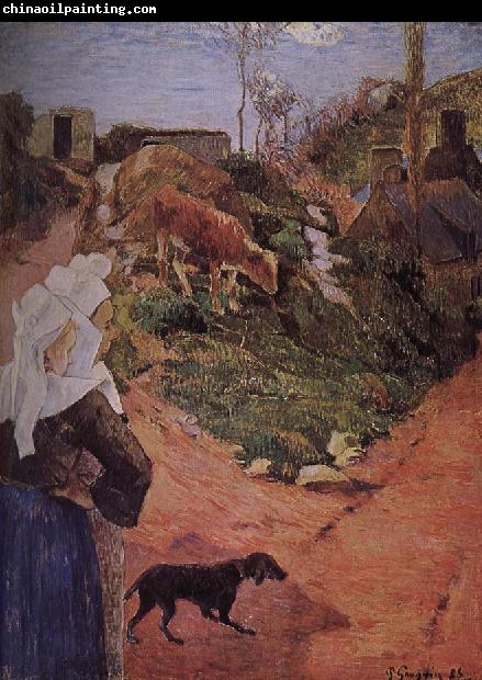 Paul Gauguin Brittany woman with calf