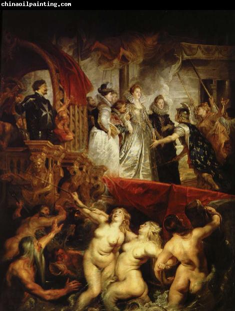 Peter Paul Rubens maria av medicis ankomst till hamnen i marseilles efter gifrermalet med henrik iv av frankrike