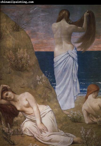 Pierre Puvis de Chavannes unga flicko vid havet