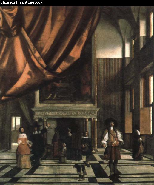 Pieter de Hooch interior of the burgomasters council chamber