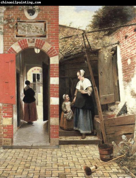 Pieter de Hooch the courtyard of a house in delft