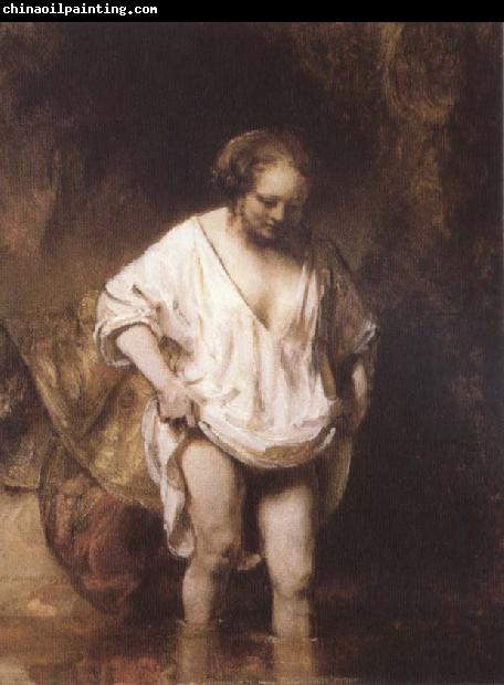 REMBRANDT Harmenszoon van Rijn Hendrickie Bathing in a Stream