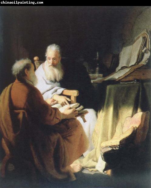 Rembrandt van rijn two lod men disputing