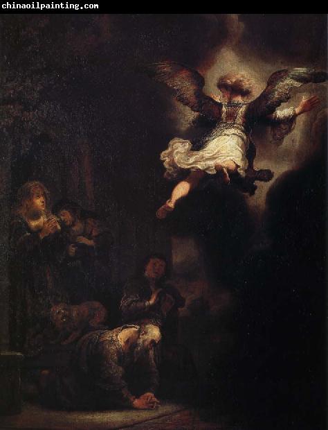 Rembrandt van rijn arkeangeln rafael lamnar tobias familj