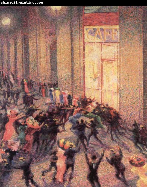 Umberto Boccioni a fight in the arcade