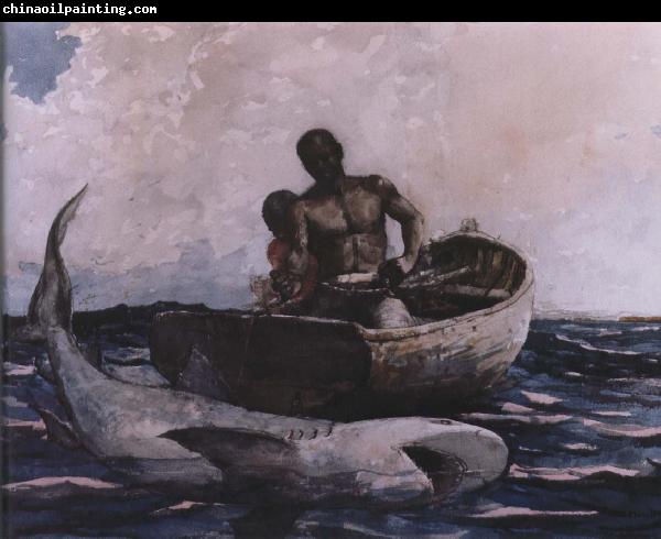 Winslow Homer shark fishing