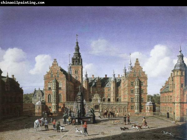 heinrich hansen frederiksborg castle,the departure of the royal falcon hunt