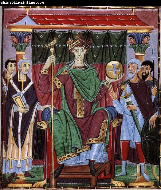 unknow artist Otto III on the throne