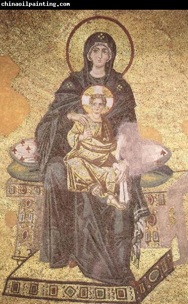 unknow artist On the throne of the Virgin Mary with Child