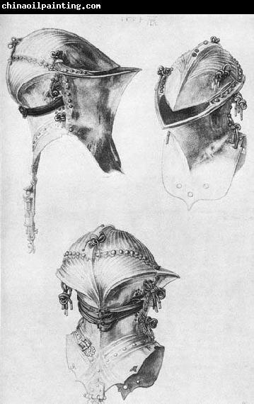 Albrecht Durer Side, Front, and Back View of a Helmet