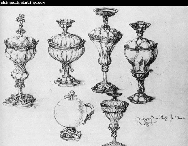 Albrecht Durer Six Goblets - Pen