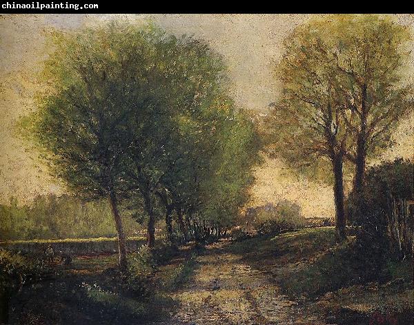 Alfred Sisley Lane Near a Small Town. Alfred Sisley,