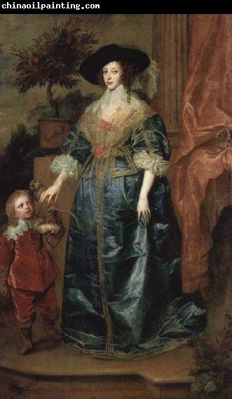 Anthony Van Dyck Henrietta Maria and the dwarf, Sir Jeffrey Hudson,