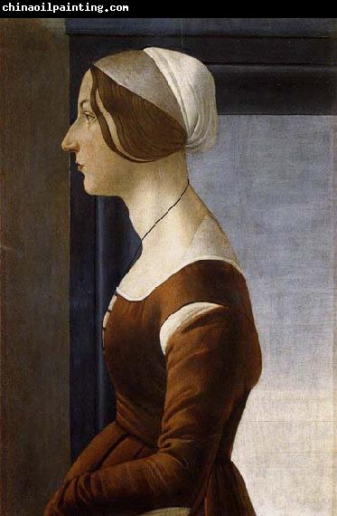 BOTTICELLI, Sandro Portrait of a Young Woman