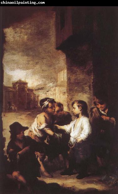 Bartolome Esteban Murillo Small Shengduomasi distribute clothes to street children