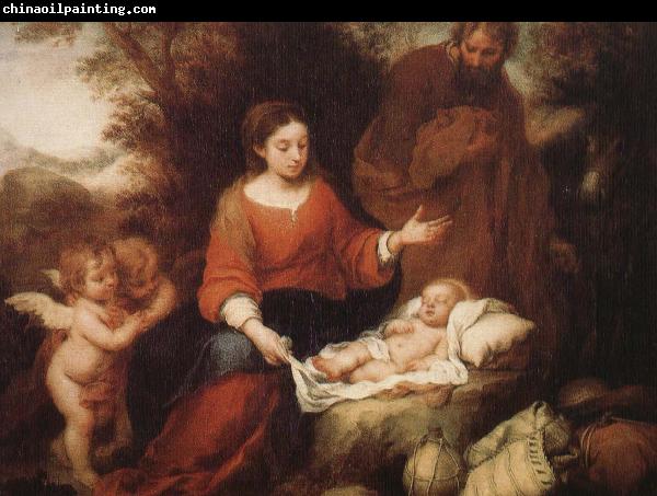 Bartolome Esteban Murillo Rest on his way to flee Egypt