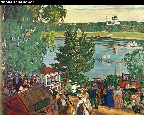 Boris Kustodiev Promenade Along Volga River