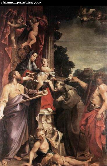 CARRACCI, Annibale Madonna Enthroned with St Matthew