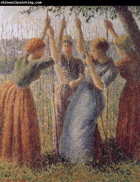 Camille Pissarro Woman under the bean frame