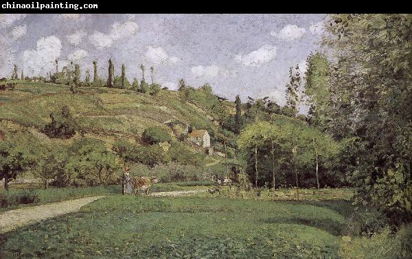 Camille Pissarro Pont de-sac of cattle and more people Schwarz