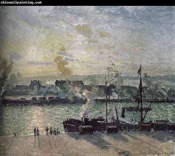 Camille Pissarro sunset port