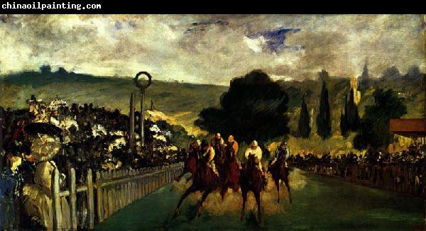 Edouard Manet Racing at Longchamp,