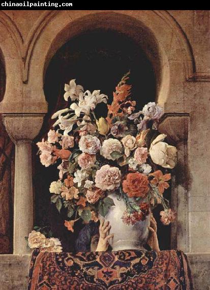 Francesco Hayez Vase of Flowers on the Window of a Harem