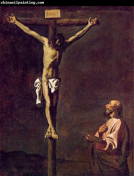 Francisco de Zurbaran Saint Luke as a Painter before Christ on the Cross