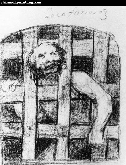 Francisco de goya y Lucientes A Lunatic behind Bars