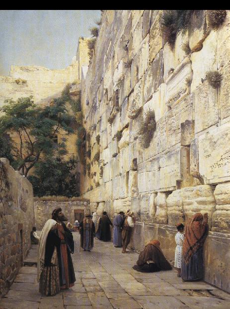 Gustav Bauernfeind Praying at the Western Wall, Jerusalem.